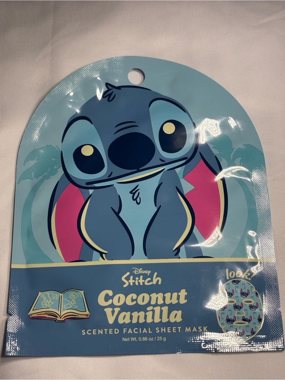 New Disney Stitch Coconut Vanilla Scented Facial Sheet Mask — Blue